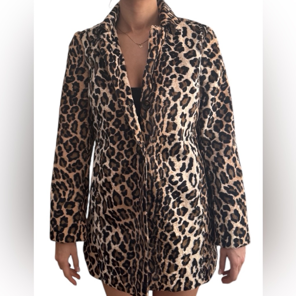 Chicos furry leopard jacket brand new with tags